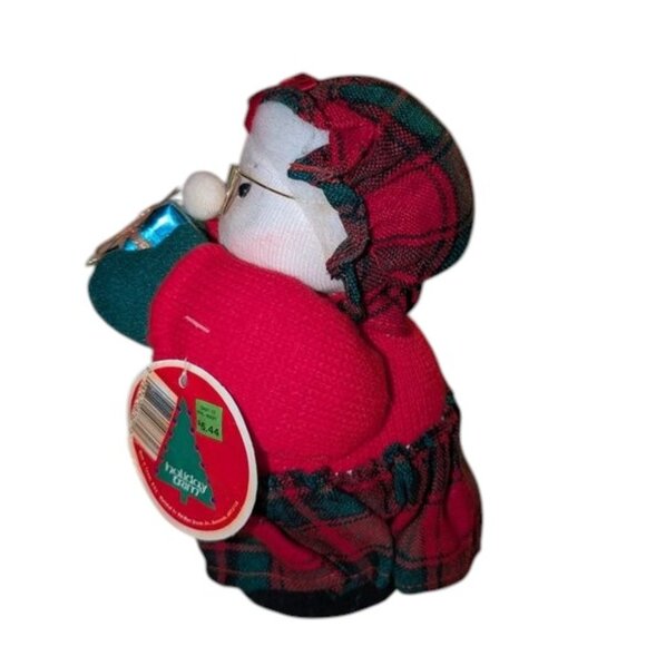 Holiday Trim Vintage Walmart Fabric Styrofoam Knit Grandma Gift Giver Figure 90s - Picture 2 of 6